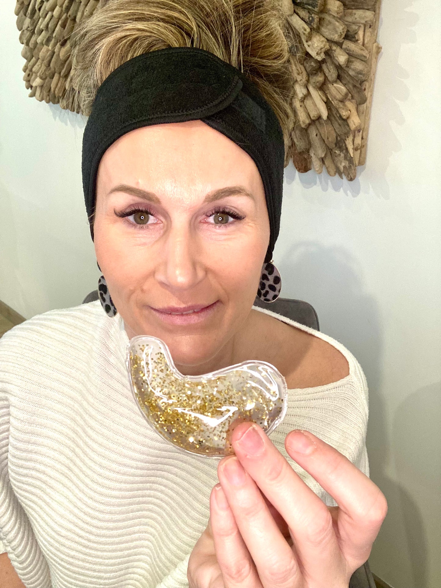 1 paar glittergel herbruikbare oogmaskers