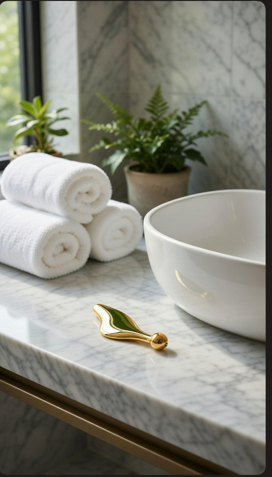 Gouden gezichtsmassagetool