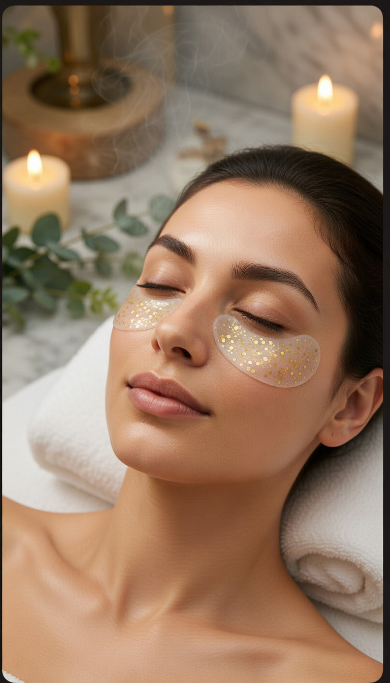 1 paar glittergel herbruikbare oogmaskers