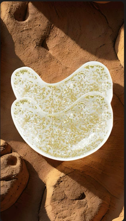 **1 Paar glitzernde, wiederverwendbare Gel-Augenmasken**