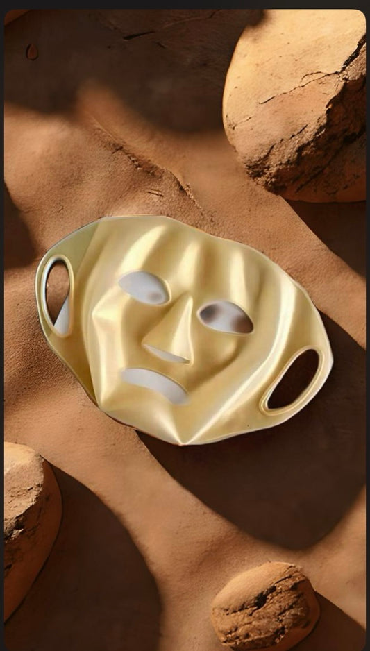 **1 Stk. Wiederverwendbare goldene Gesichtsmaske mit Ohrschlaufen**